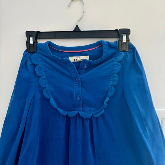 Boden Girl’s Norah Scallop Cord Dress Blue Sz 6-7Y - Picture 3 of 11
